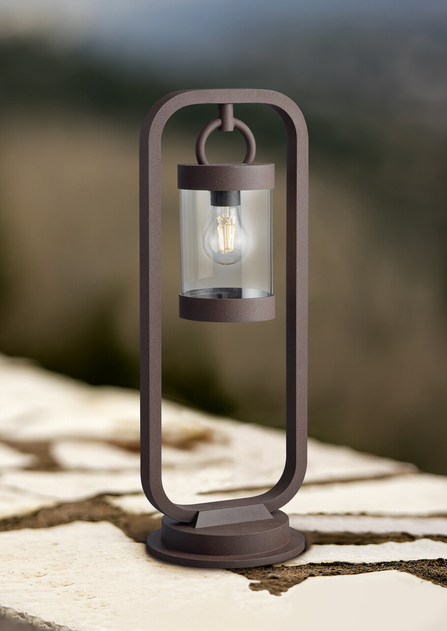 Lampadar de exterior Sambesi, TRIO, 23x21x60 cm, 28W, 1x E27, aluminiu, ruginiu - imagine 4